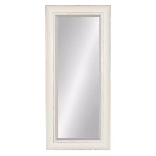 16" x 36" Macon Framed Wall Panel Mirror White - Kate and Laurel: Modern Style, Beveled Glass, No Assembly Required