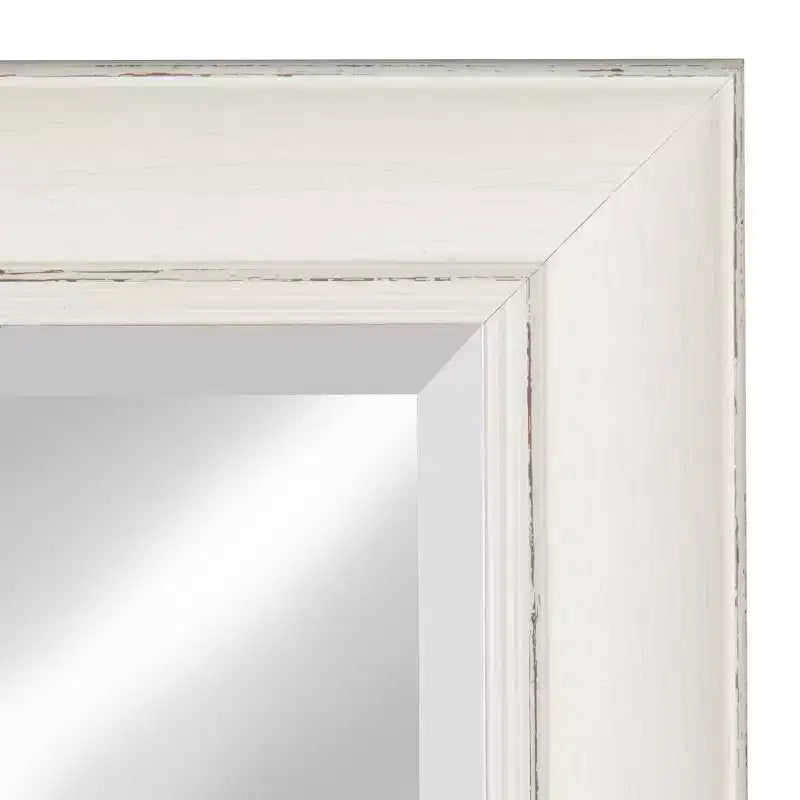 Specchio da parete incorniciato Macon 40,6 x 91,4 cm bianco - Kate and Laurel: stile moderno, vetro smussato, nessun montaggio richiesto