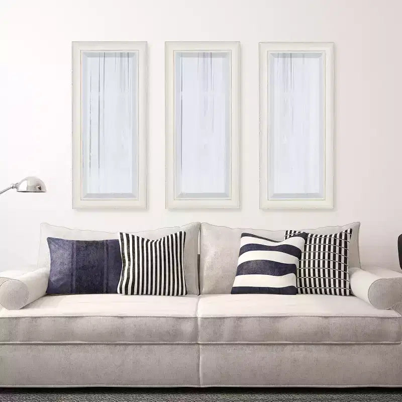Specchio da parete incorniciato Macon 40,6 x 91,4 cm bianco - Kate and Laurel: stile moderno, vetro smussato, nessun montaggio richiesto