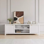 Mobile TV da 70 pollici con contenitore, anta scanalata e maniglia dorata, mobile console in legno per soggiorno e camera da letto