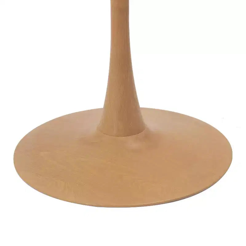 Tavolo da pranzo rotondo moderno da 35'', piano durevole in MDF e base in acciaio con effetto legno naturale per cucina, sala da pranzo o caffè