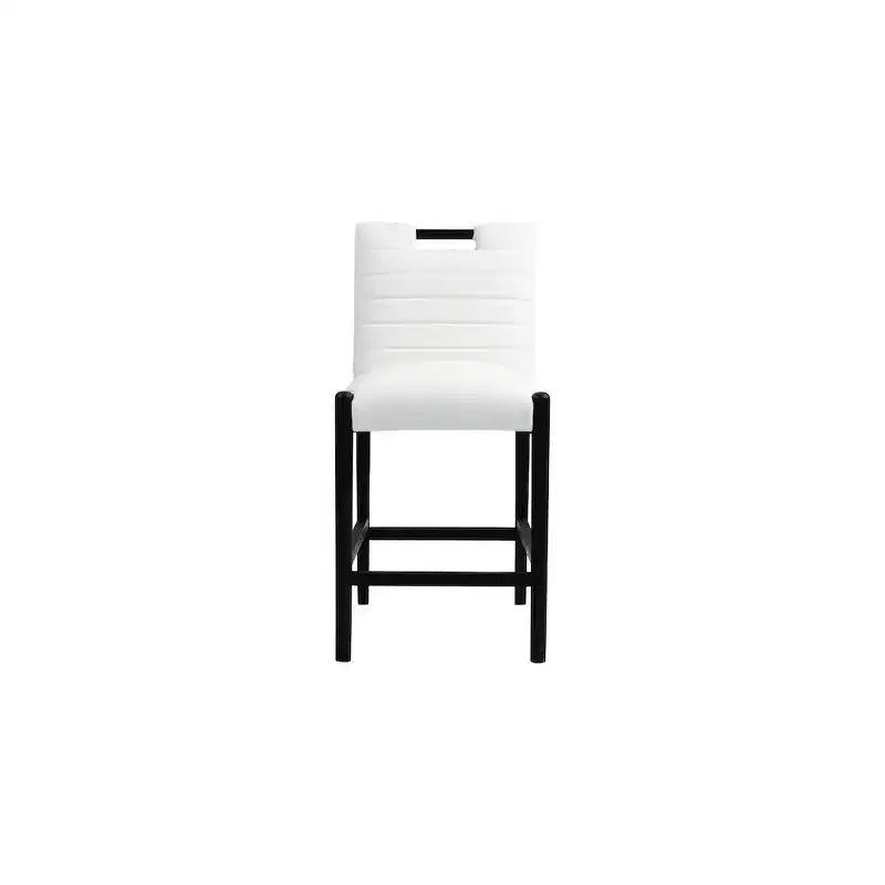 Sgabello da bancone in pelle vegana color crema