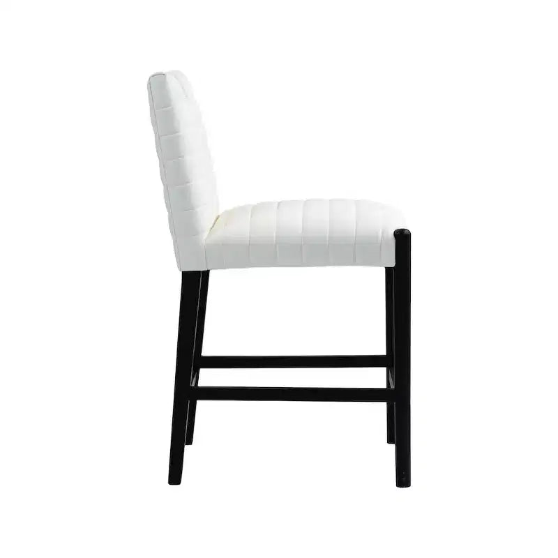 Sgabello da bancone in pelle vegana color crema