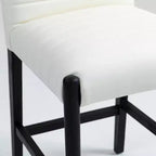 Sgabello da bancone in pelle vegana color crema