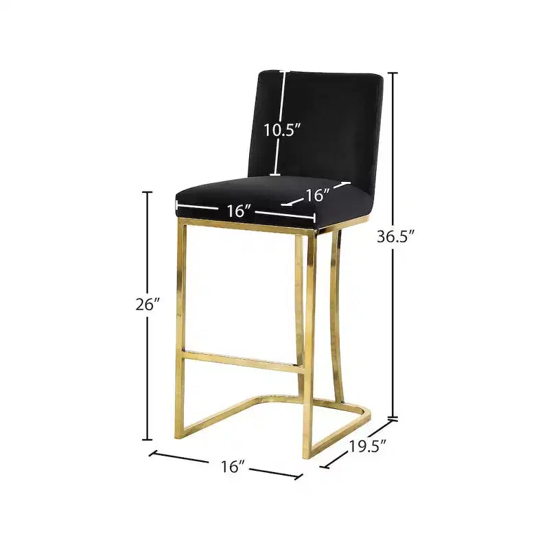 Sgabello Heidi in Velluto Nero