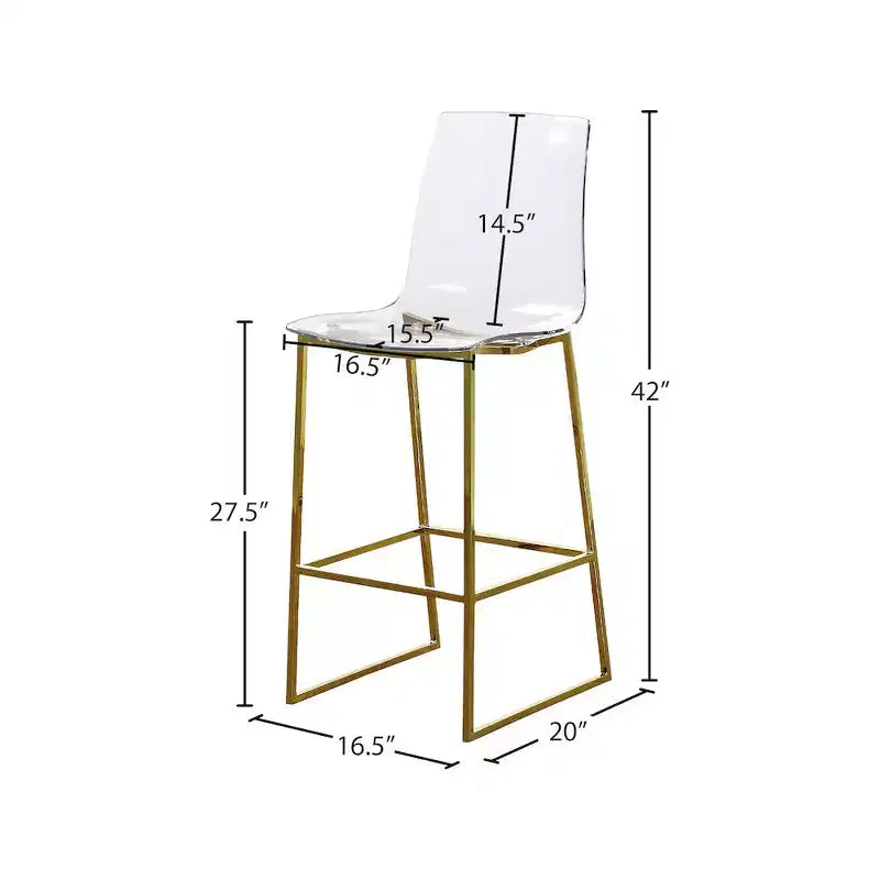 Sgabello in policarbonato oro/lucite