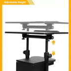 Leggio da terra, leggio portatile per presentazioni, altezza regolabile per chiesa, conferenze, leggio o scrivania per laptop con fermo bordo, nero