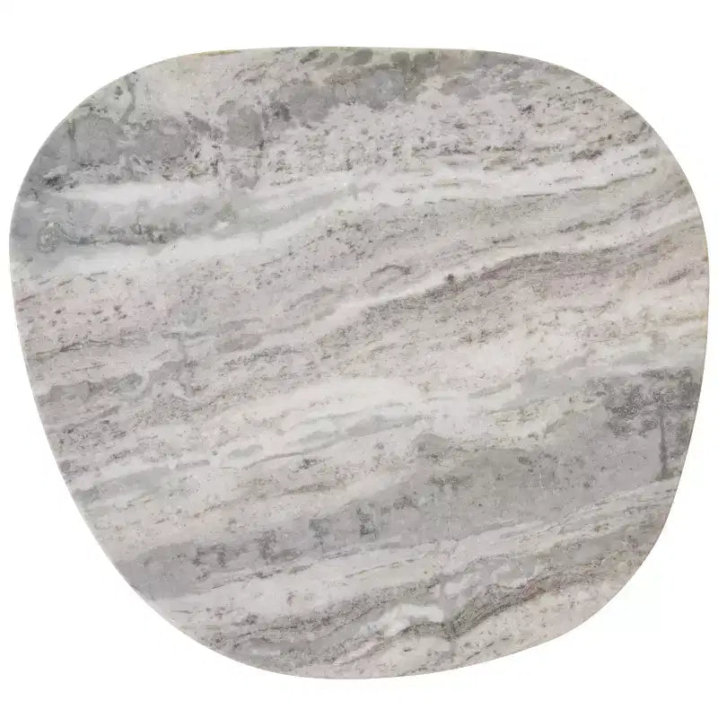 Tavolino in marmo piccolo - Marmo bianco sporco/Noce