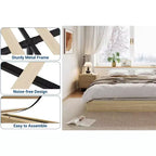 Base letto a piattaforma in legno Twin Size - Struttura letto in legno senza testiera, supporto a doghe in legno, non necessita di rete a molle, facile montaggio