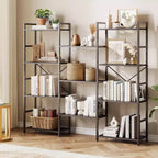 Libreria a 4 Ripiani, Scaffale Triplo Industriale, Libreria in Acciaio da 62 x 54 x 10 Pollici, Scaffale per Esposizione e Contenimento