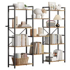 Libreria a 4 Ripiani, Scaffale Triplo Industriale, Libreria in Acciaio da 62 x 54 x 10 Pollici, Scaffale per Esposizione e Contenimento