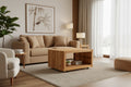 vidaXL Coffee Table Side Table End Sofa Table with Wheels Solid Wood Teak - 31.5 x 31.5 x 15.7