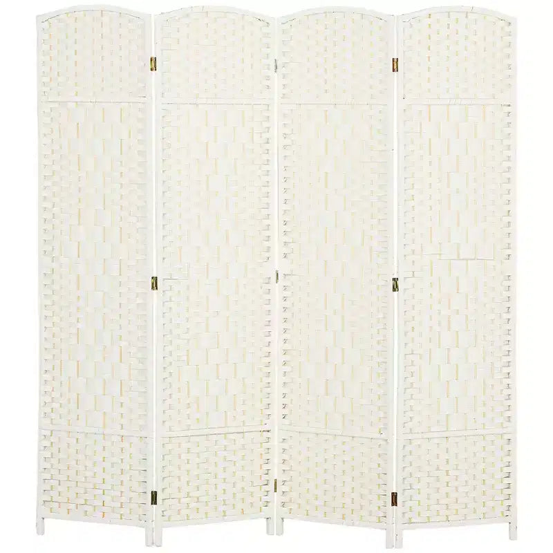 Paravento Pieghevole a 4 Pannelli Alto 180cm, Divisorio Autoportante in Legno per Ufficio Domestico