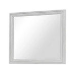 Specchio da comò Royal Hampton, vetro bisellato, cornice in legno massello bianca rustica 38x44