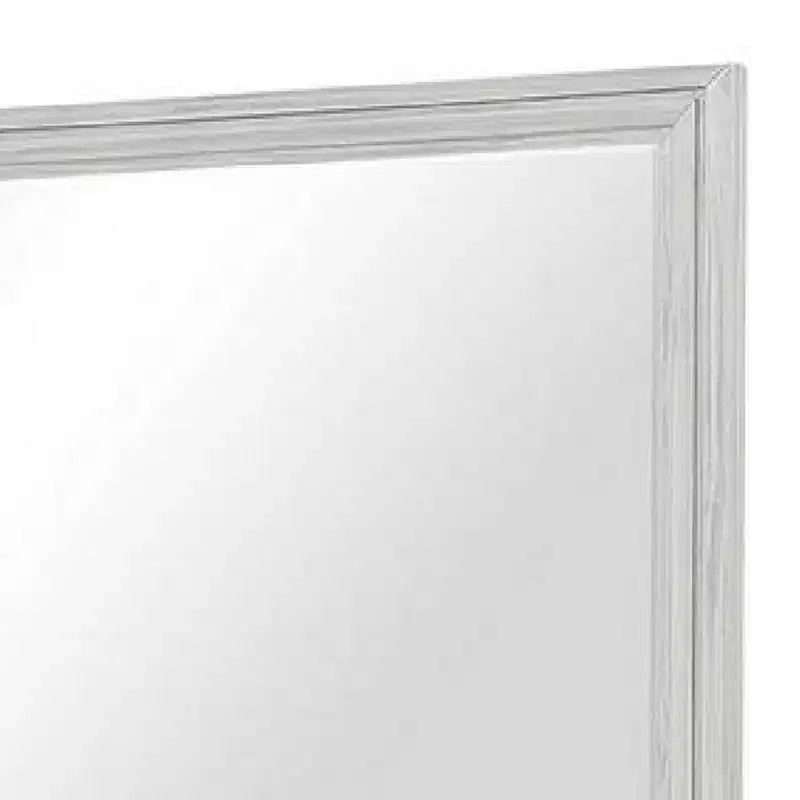 Specchio da comò Royal Hampton, vetro bisellato, cornice in legno massello bianca rustica 38x44