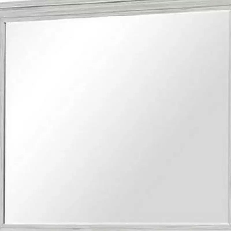 Specchio da comò Royal Hampton, vetro bisellato, cornice in legno massello bianca rustica 38x44