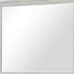Specchio da comò Royal Hampton, vetro bisellato, cornice in legno massello bianca rustica 38x44