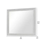 Specchio da comò Royal Hampton, vetro bisellato, cornice in legno massello bianca rustica 38x44