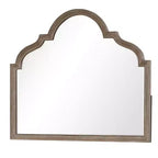 Specchio comò Royal Hampton, vetro smussato, legno massello rovere rustico marrone, 41x50