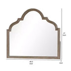 Specchio comò Royal Hampton, vetro smussato, legno massello rovere rustico marrone, 41x50