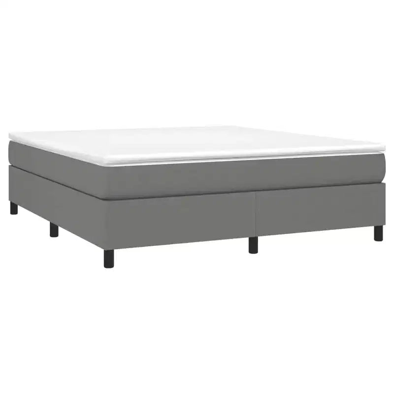 Struttura letto in tessuto grigio scuro (100% poliestere), compensato, legno ingegnerizzato
