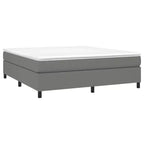 Struttura letto in tessuto grigio scuro (100% poliestere), compensato, legno ingegnerizzato