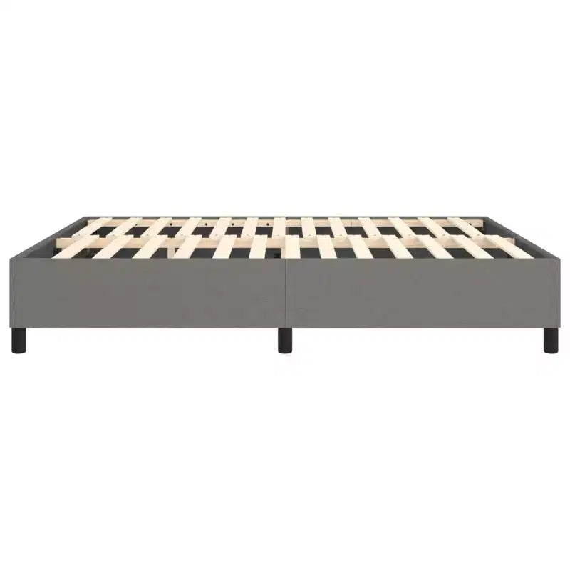 Struttura letto in tessuto grigio scuro (100% poliestere), compensato, legno ingegnerizzato