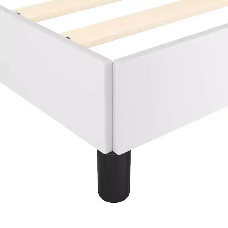 Base letto in similpelle bianca, compensato, legno composito Una piazza e mezza