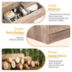 Cassettiera a 7 cassetti grande per camera da letto e comò con robusta struttura in legno, organizer per riporre oggetti nell'armadio, di colore grigio