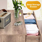 Cassettiera a 7 cassetti grande per camera da letto e comò con robusta struttura in legno, organizer per riporre oggetti nell'armadio, di colore grigio