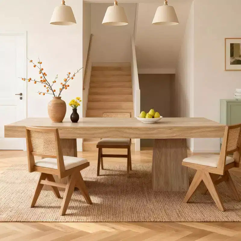 COZONY Tavolo da pranzo quadrato da 80 cm per 4 persone, piccolo tavolo da cucina con robusta base a piedistallo, tavolo da pranzo in stile rustico