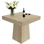 COZONY Tavolo da pranzo quadrato da 80 cm per 4 persone, piccolo tavolo da cucina con robusta base a piedistallo, tavolo da pranzo in stile rustico