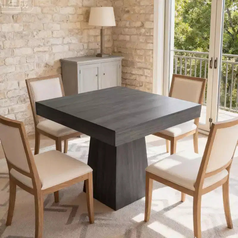COZONY Tavolo da pranzo quadrato da 80 cm per 4 persone, piccolo tavolo da cucina con robusta base a piedistallo, tavolo da pranzo in stile rustico