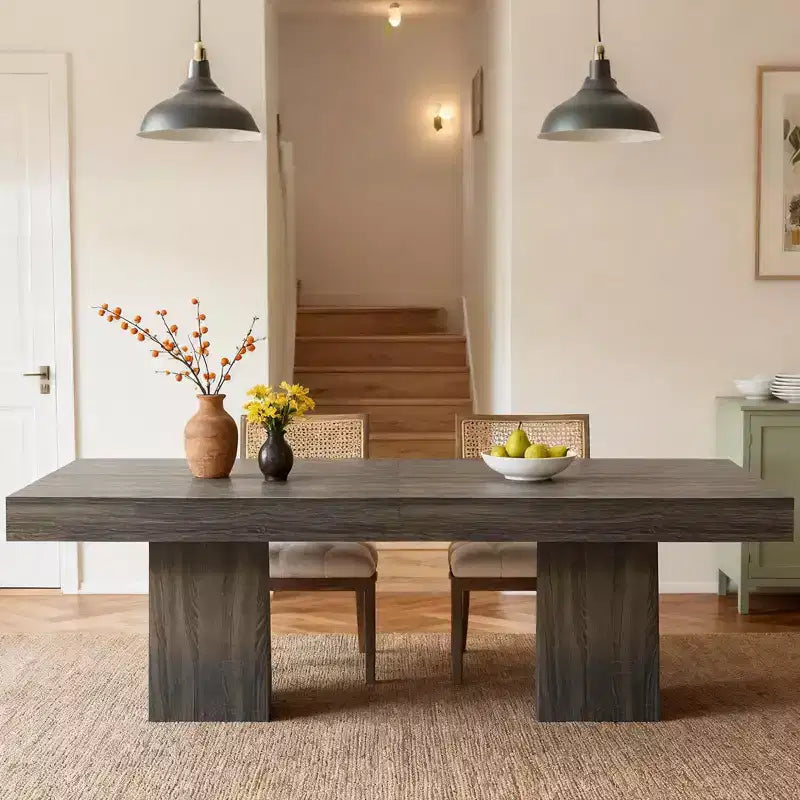 COZONY Tavolo da pranzo quadrato da 80 cm per 4 persone, piccolo tavolo da cucina con robusta base a piedistallo, tavolo da pranzo in stile rustico