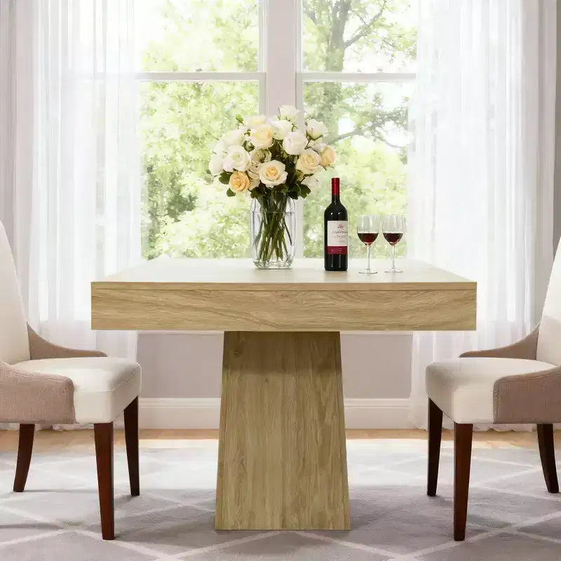 COZONY Tavolo da pranzo quadrato da 80 cm per 4 persone, piccolo tavolo da cucina con robusta base a piedistallo, tavolo da pranzo in stile rustico
