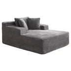 Poltrona Chaise Longue Oversize da 49 pollici, divano letto imbottito con 3 cuscini, divano singolo senza struttura per soggiorno o camera da letto, grigio
