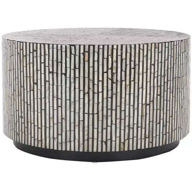 Hamza Round Coffee Table - COF1804A - Silver/Black - Safavieh