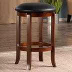 Sgabello da bancone girevole da 24" Noce - Rotondo, Struttura in legno, Altezza fissa