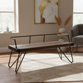 LumiSource Stefani Industrial Bench Antique Metal: Rectangle, Metal Frame, Seats 2, No Upholstery