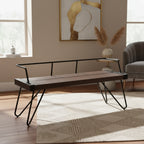 LumiSource Stefani Industrial Bench Antique Metal: Rectangle, Metal Frame, Seats 2, No Upholstery