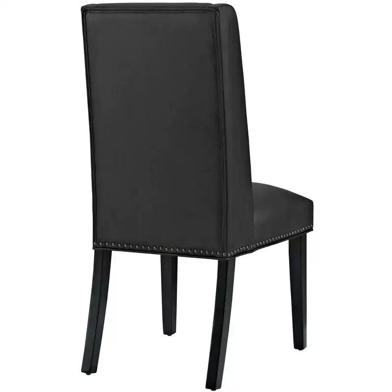 Sedia da pranzo in vinile nera