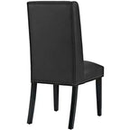 Sedia da pranzo in vinile nera