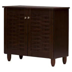 Winda Modern and Contemporary 2-Door Wooden Entryway Shoes Storage Cabinet: UPC 847321042728 - Baxton Studio
