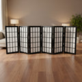 2 ft. Tall Desktop Window Pane Shoji Screen - Black (6 Panels) - Oriental Furniture