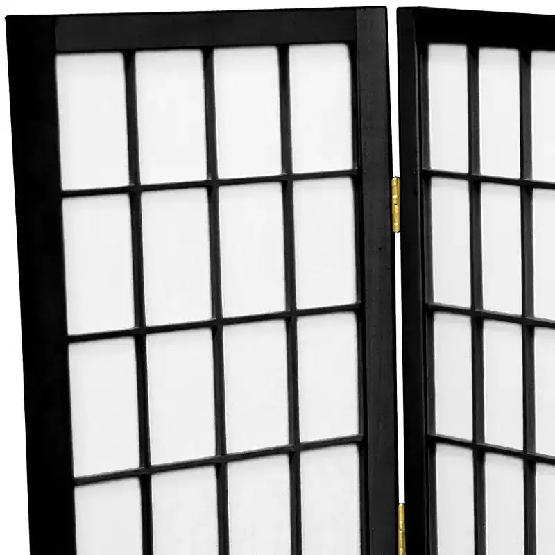 Pannello decorativo Shoji da scrivania alto 60 cm (6 pannelli) - Nero - Mobili orientali