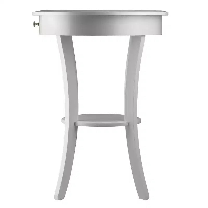 Tavolino rotondo con accenti - Bianco