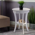 Tavolino rotondo con accenti - Bianco