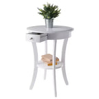 Tavolino rotondo con accenti - Bianco