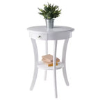 Tavolino rotondo con accenti - Bianco