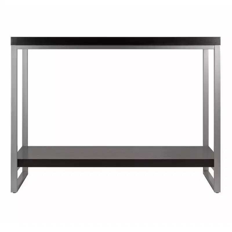 Tavolo Consolle, Tubo di Acciaio Smaltato - Espresso Scuro: Accento d'Ingresso, Ripiano Inferiore Contenitivo